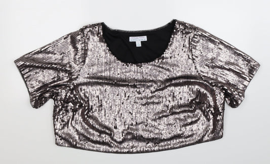 Boutique Womens Silver   Basic Blouse Size S  - Oversized