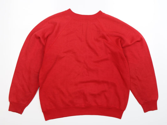 Preworn Womens Red   Pullover Sweatshirt Size L