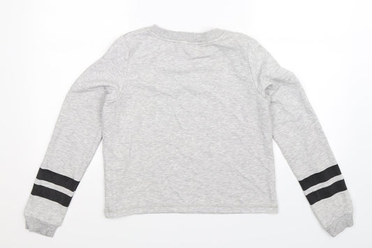 H&M Girls Grey Striped  Pullover Sweatshirt Size 13-14 Years