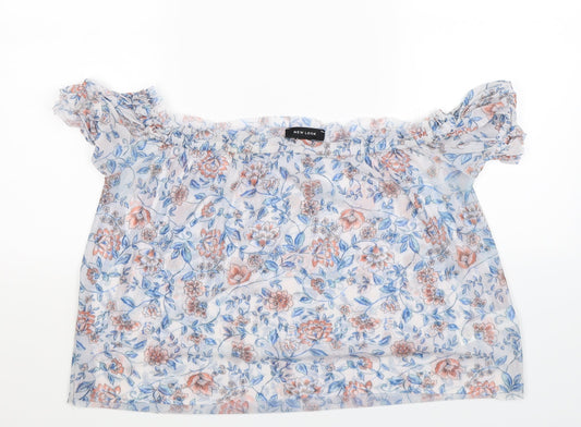 New Look Womens White Floral  Basic Blouse Size 12
