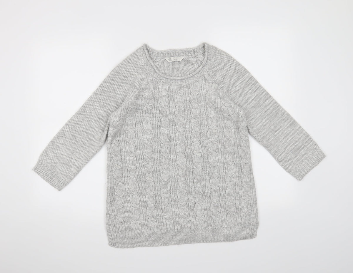 Additional front view of Love Knitwear women’s grey jumper, size S