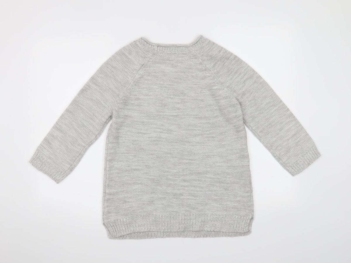 Back view of Love Knitwear women’s grey jumper, size S