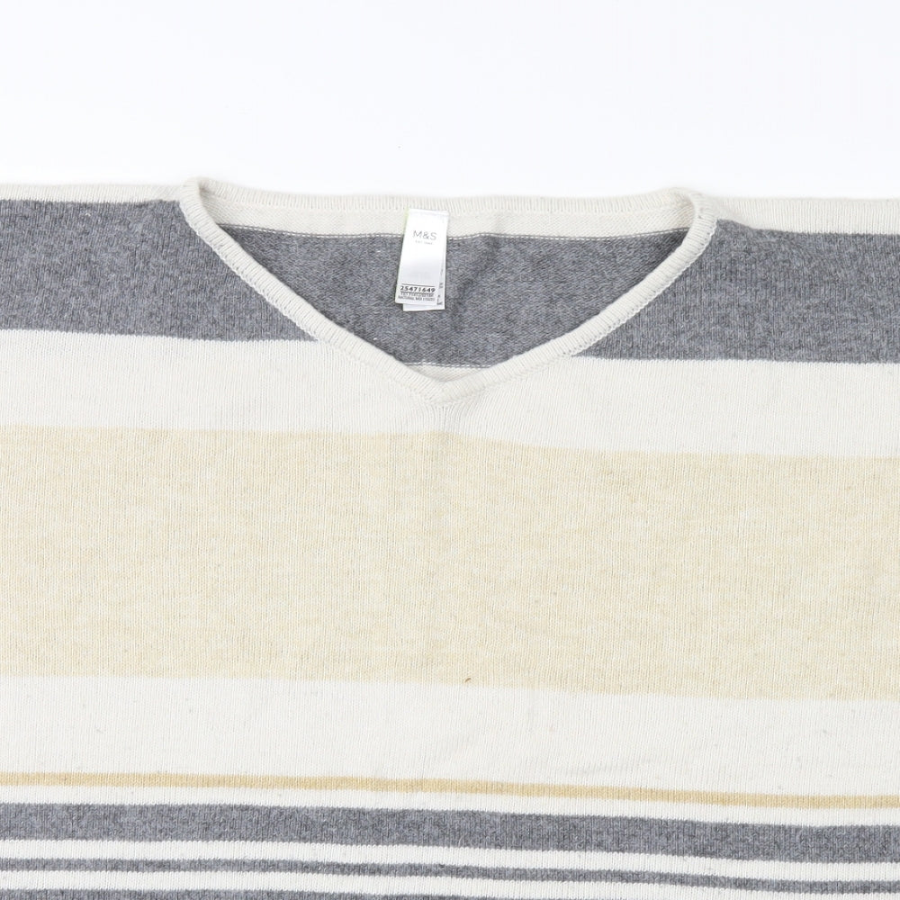 Marks and Spencer Womens Yellow Striped  Pullover Jumper One Size