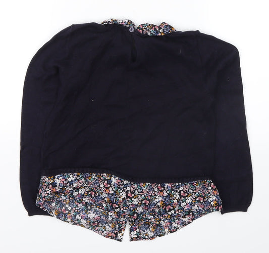 H&M Girls Blue Floral  Pullover Jumper Size 5-6 Years