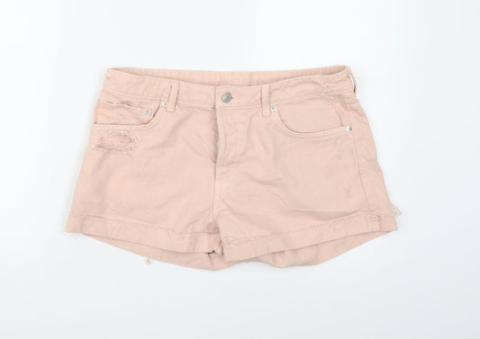&DENIM Womens Pink  Denim Cut-Off Shorts Size 12