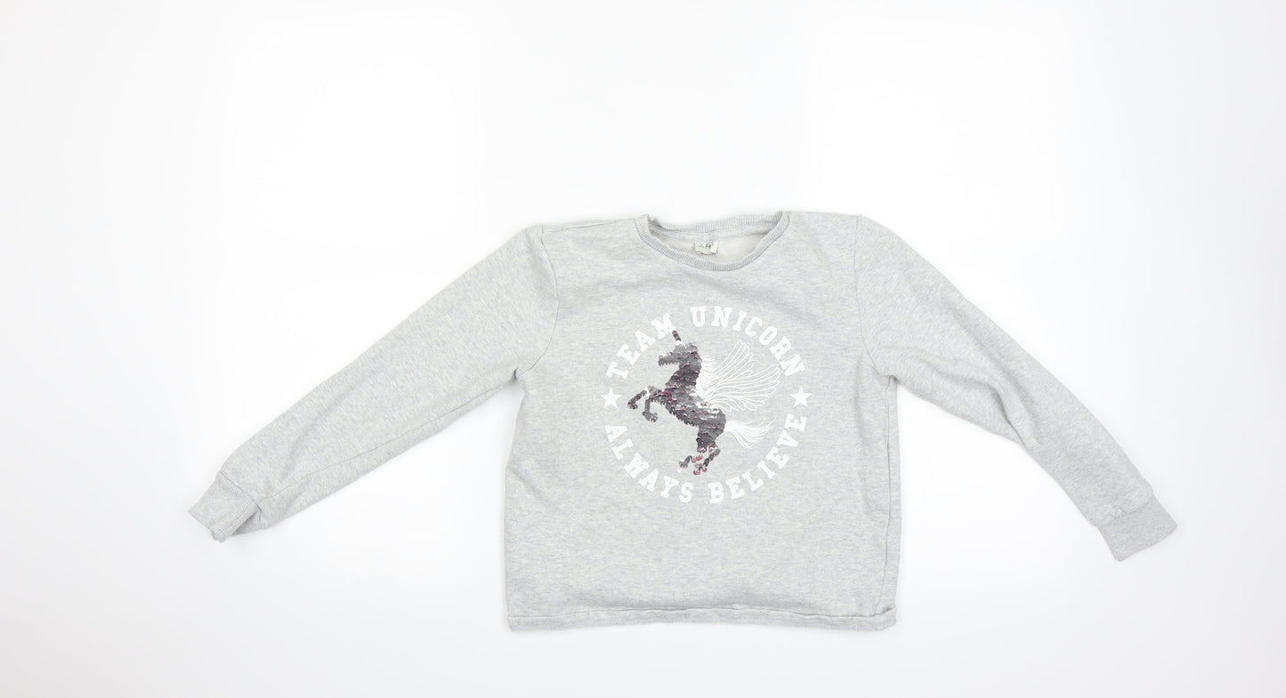 TU  Girls Grey   Pullover Sweatshirt Size 10 Years