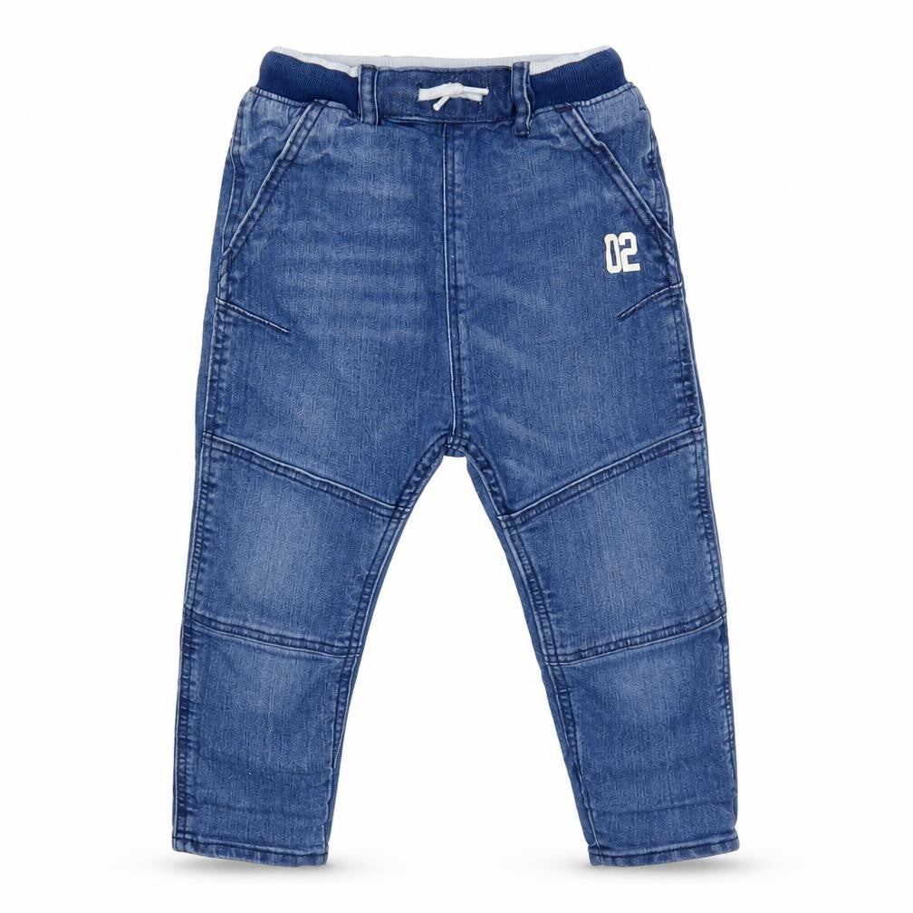 Front view of H&M boys’ blue straight jeans, size 2, years