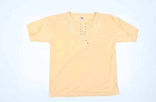 royal fashion Womens Yellow   Basic T-Shirt Size M