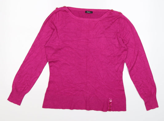 M&Co Womens Pink  Knit Pullover Jumper Size M