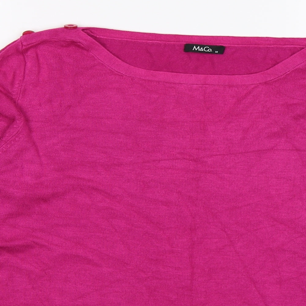 M&Co Womens Pink  Knit Pullover Jumper Size M