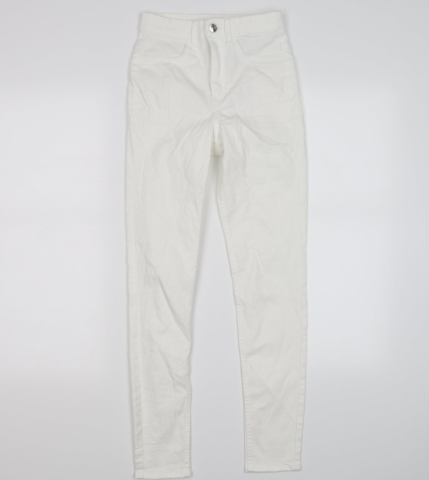 Divided Womens White  Denim Skinny Jeans Size 6 L26 in