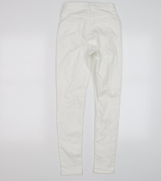 Divided Womens White  Denim Skinny Jeans Size 6 L26 in