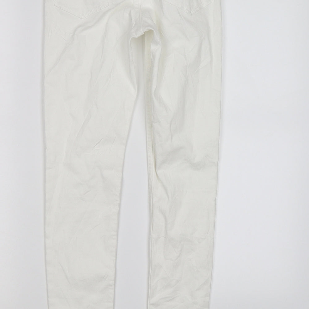 Divided Womens White  Denim Skinny Jeans Size 6 L26 in