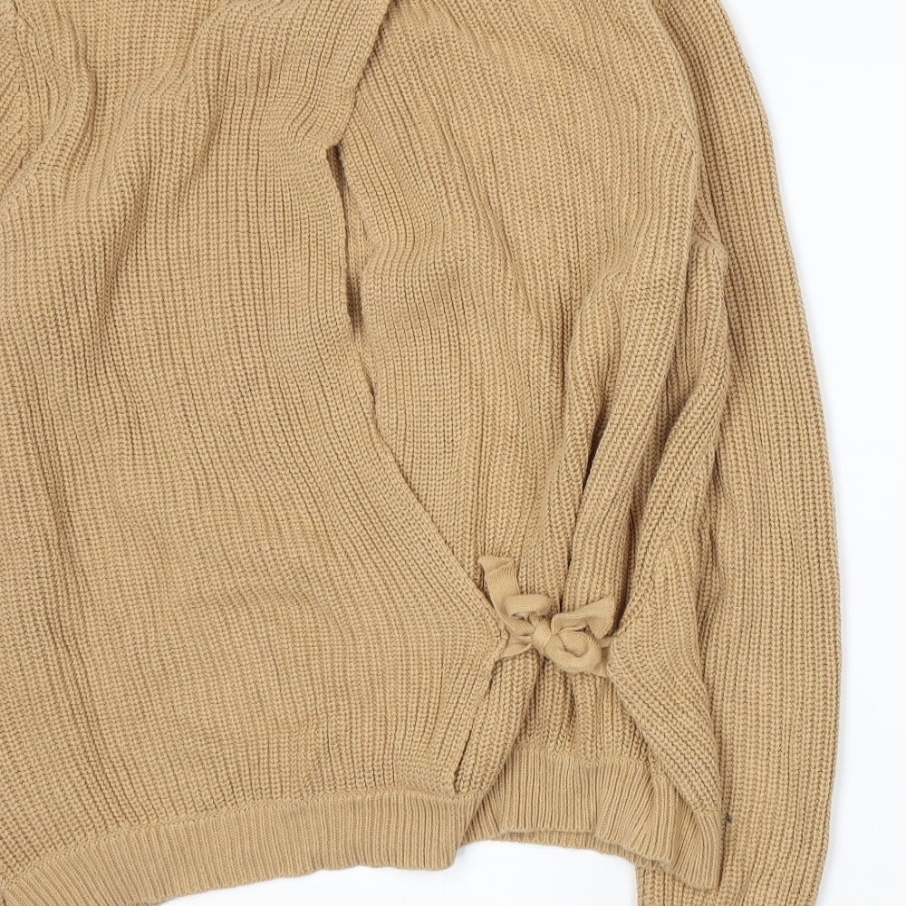 Warehouse Womens Beige  Knit Pullover Jumper Size 6