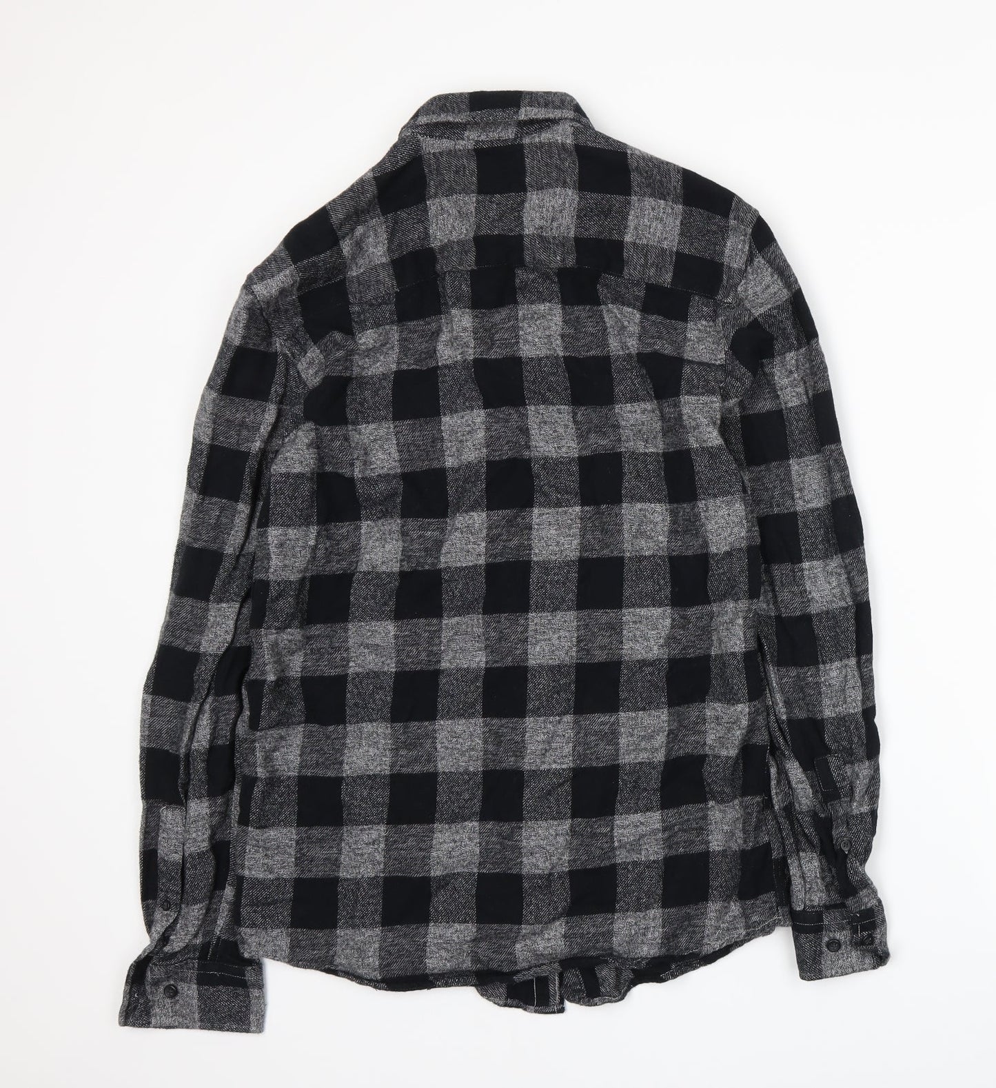 Matalan Mens Grey Plaid   Button-Up Size S