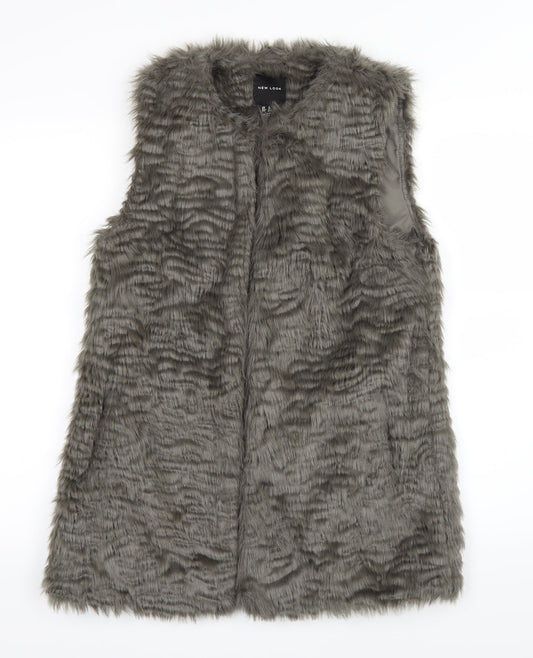 New Look Womens Grey   Overcoat Coat Size 8
