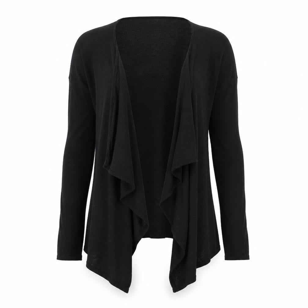 Front view of H&M women’s black knit cardigan jumper, size XS