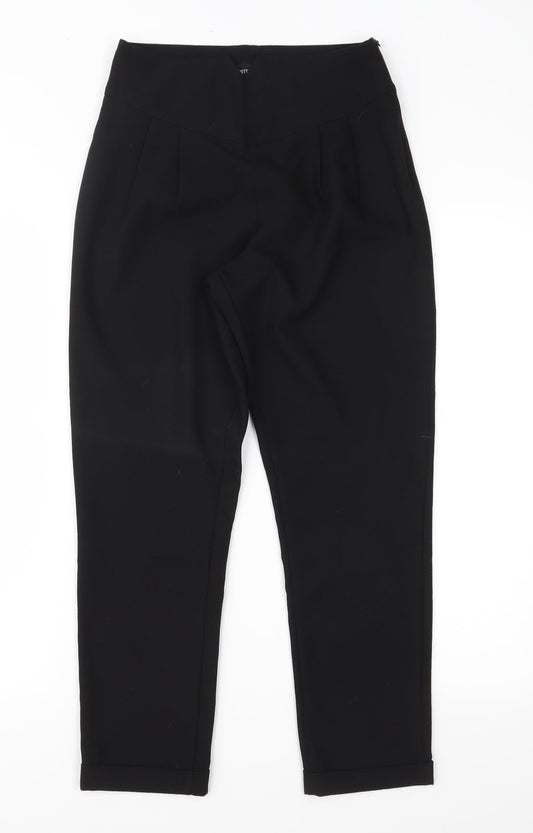 PRETTYLITTLETHING Womens Black   Trousers  Size 6 L26 in
