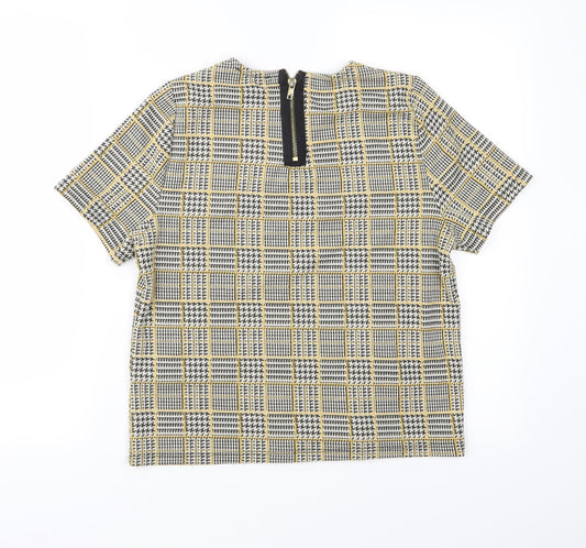 New Look Womens Yellow Check  Basic Blouse Size 10