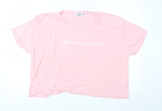 In the Style Womens Pink  Jersey Basic T-Shirt Size 22