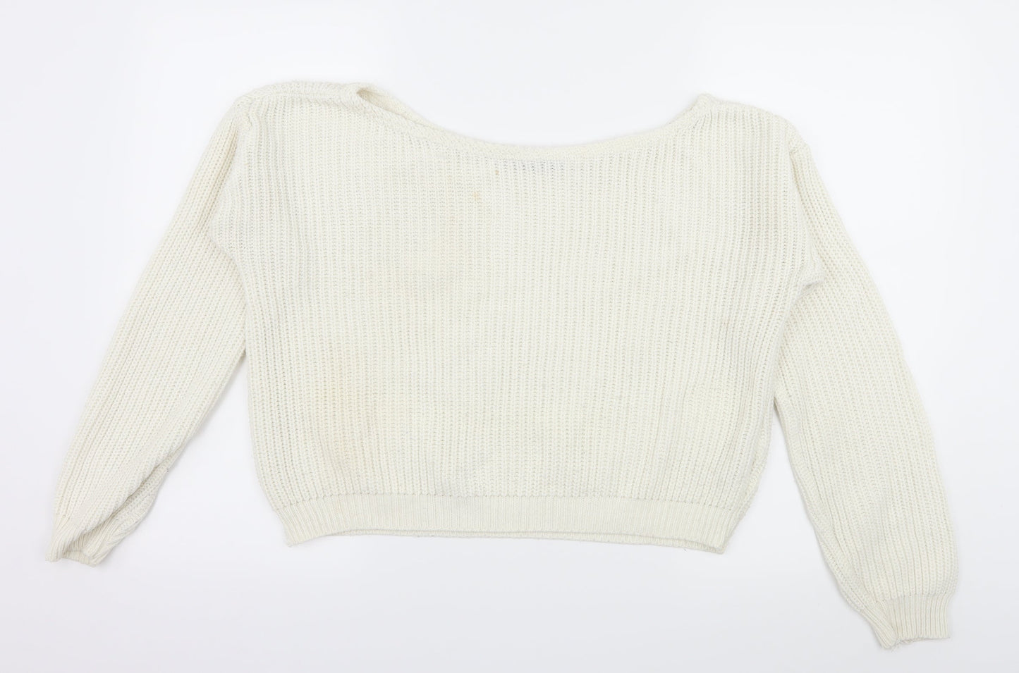 PRETTYLITTLETHING Womens White  Knit Pullover Jumper Size S