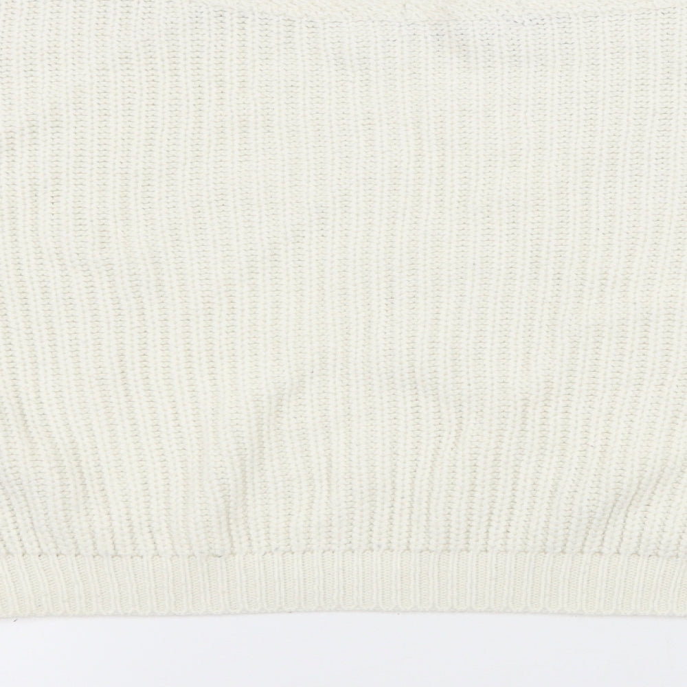 PRETTYLITTLETHING Womens White  Knit Pullover Jumper Size S