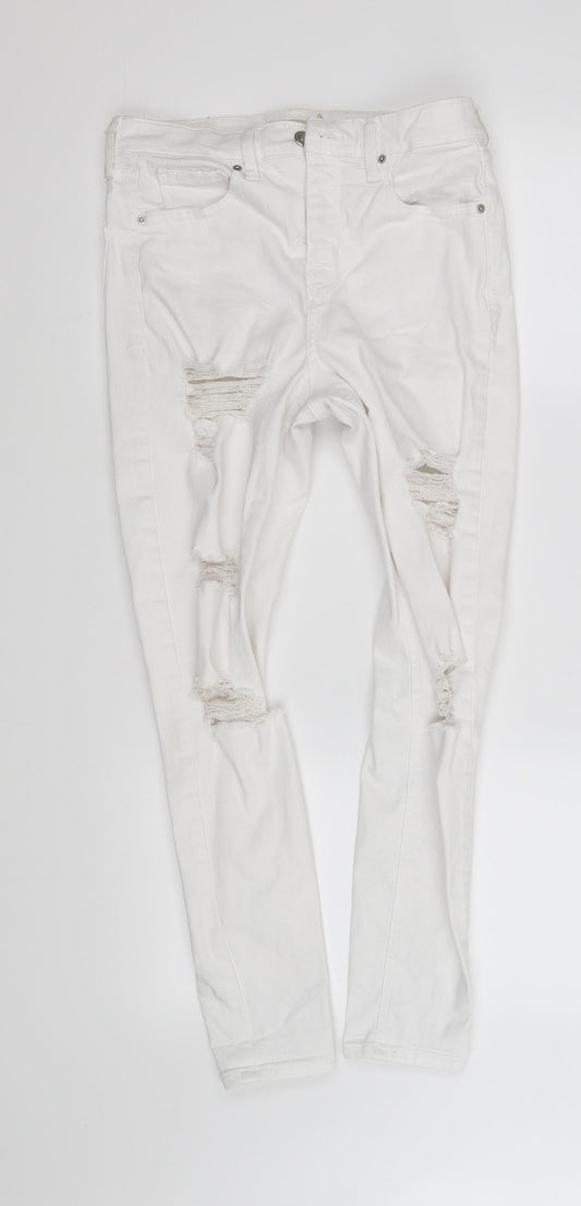 jamie Womens White   Straight Jeans Size S L27 in