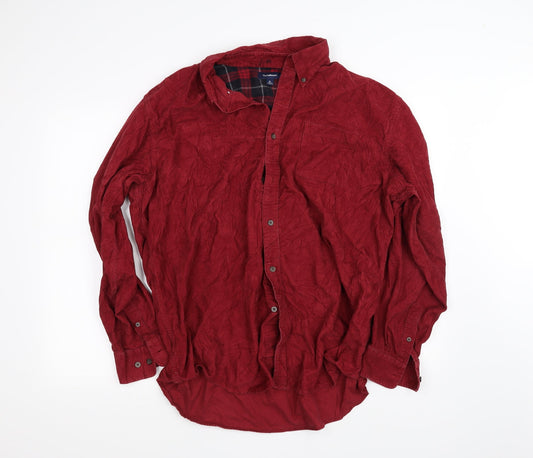 Croft & Barrow Womens Red   Basic Button-Up Size XL