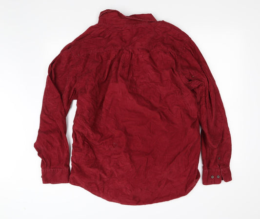Croft & Barrow Womens Red   Basic Button-Up Size XL