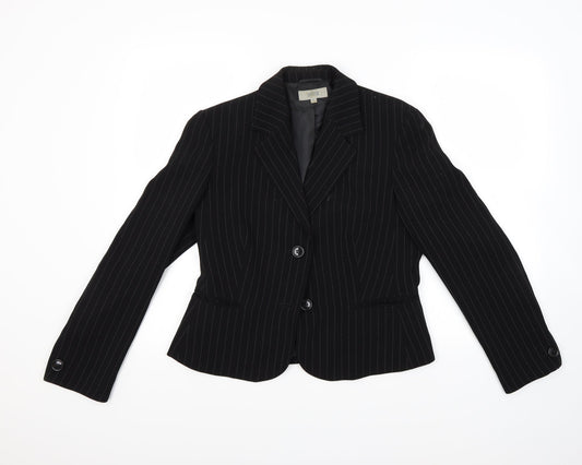 Marks and Spencer Womens Black Striped  Jacket Coat Size 12