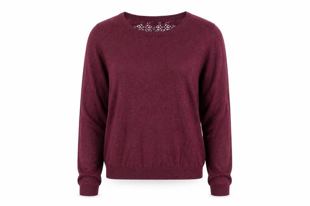 Front view of Miss Selfridge women’s red jumper, size UK 14