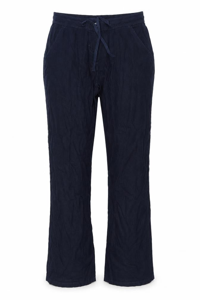 Front view of Next women’s blue trousers, size UK 8, 28-inch leg