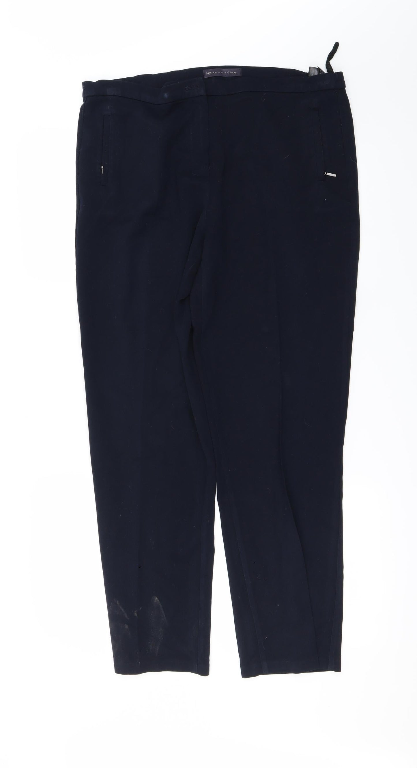 Marks and Spencer Womens Blue   Trousers  Size 14 L24 in