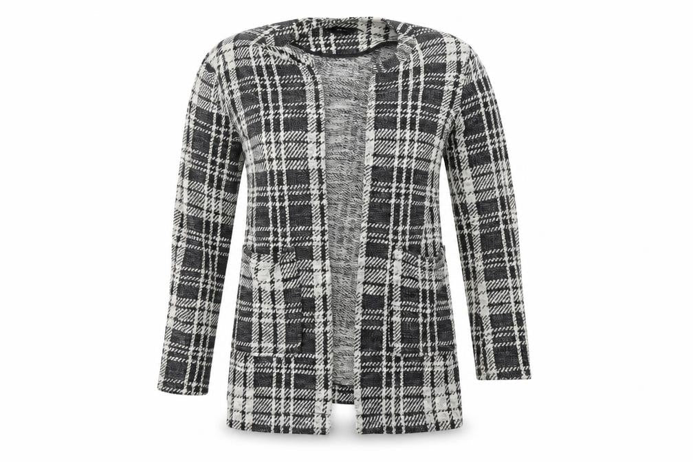 Front view of New Look women’s grey jacket coat, size UK 12