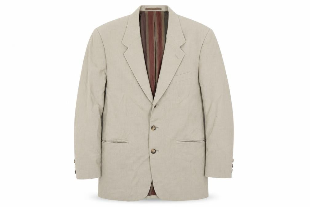 Front view of Preworn women’s beige jacket blazer, size UK 38