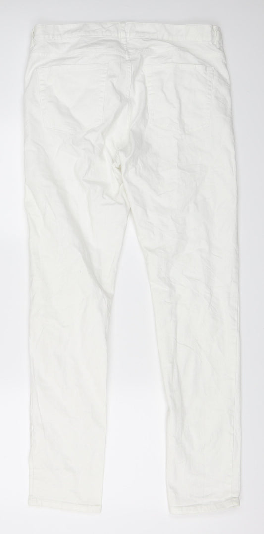 H&M Womens White  Denim Skinny Jeans Size 32 L30 in