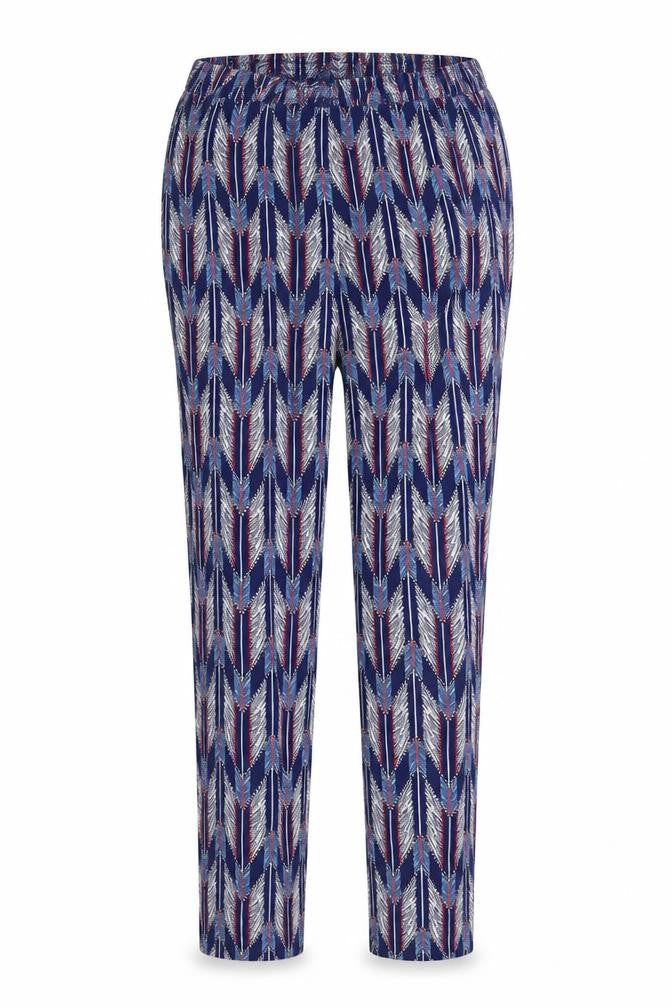 H&M Womens Blue Geometric  Trousers  Size 6 L29 in