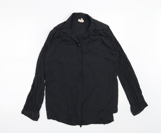 H&M Womens Black   Basic Button-Up Size 6