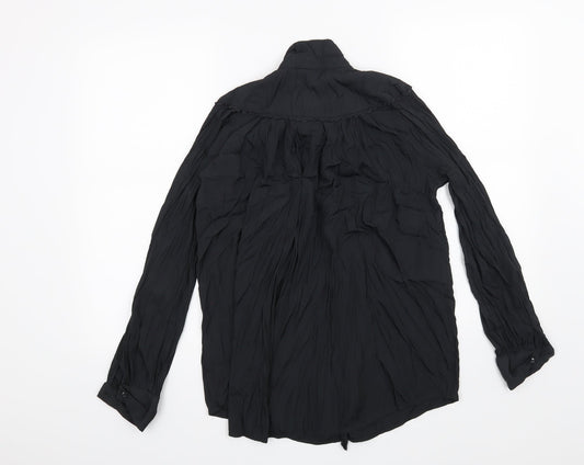 H&M Womens Black   Basic Button-Up Size 6