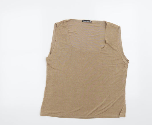 Reflections Womens Brown   Basic Blouse Size 2XL