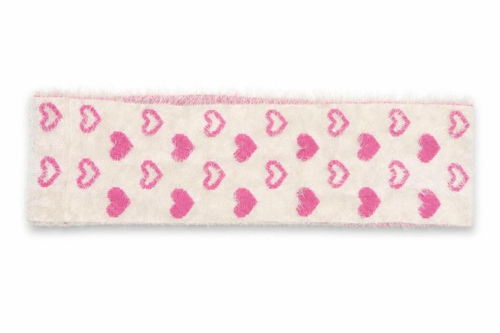 Front view of George girls’ pink geometric knit rectangle scarf scarves & wraps one size - snood, hearts