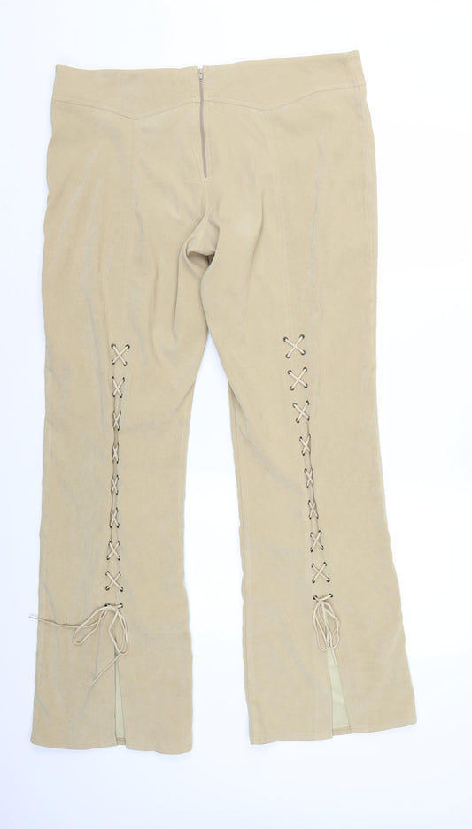 P Womens Beige   Trousers  Size 16 L32 in