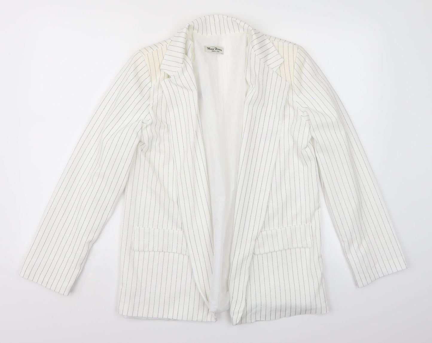 Maia Hemera Womens White   Jacket Blazer Size S  - shoulder pads
