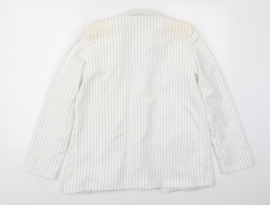 Maia Hemera Womens White   Jacket Blazer Size S  - shoulder pads