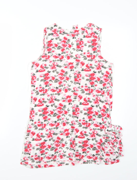 Denim Womens White Floral  Basic T-Shirt Size 8