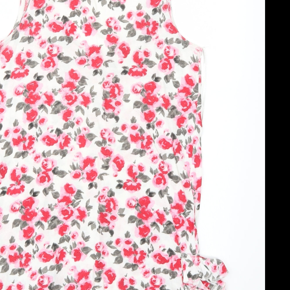 Denim Womens White Floral  Basic T-Shirt Size 8