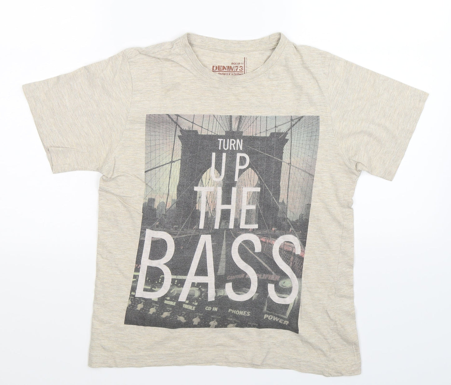 Denim73 Boys Beige   Basic T-Shirt Size 10-11 Years