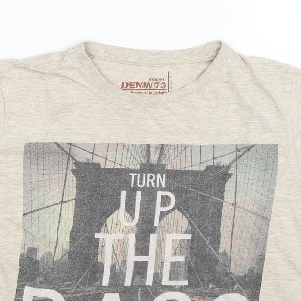 Denim73 Boys Beige   Basic T-Shirt Size 10-11 Years