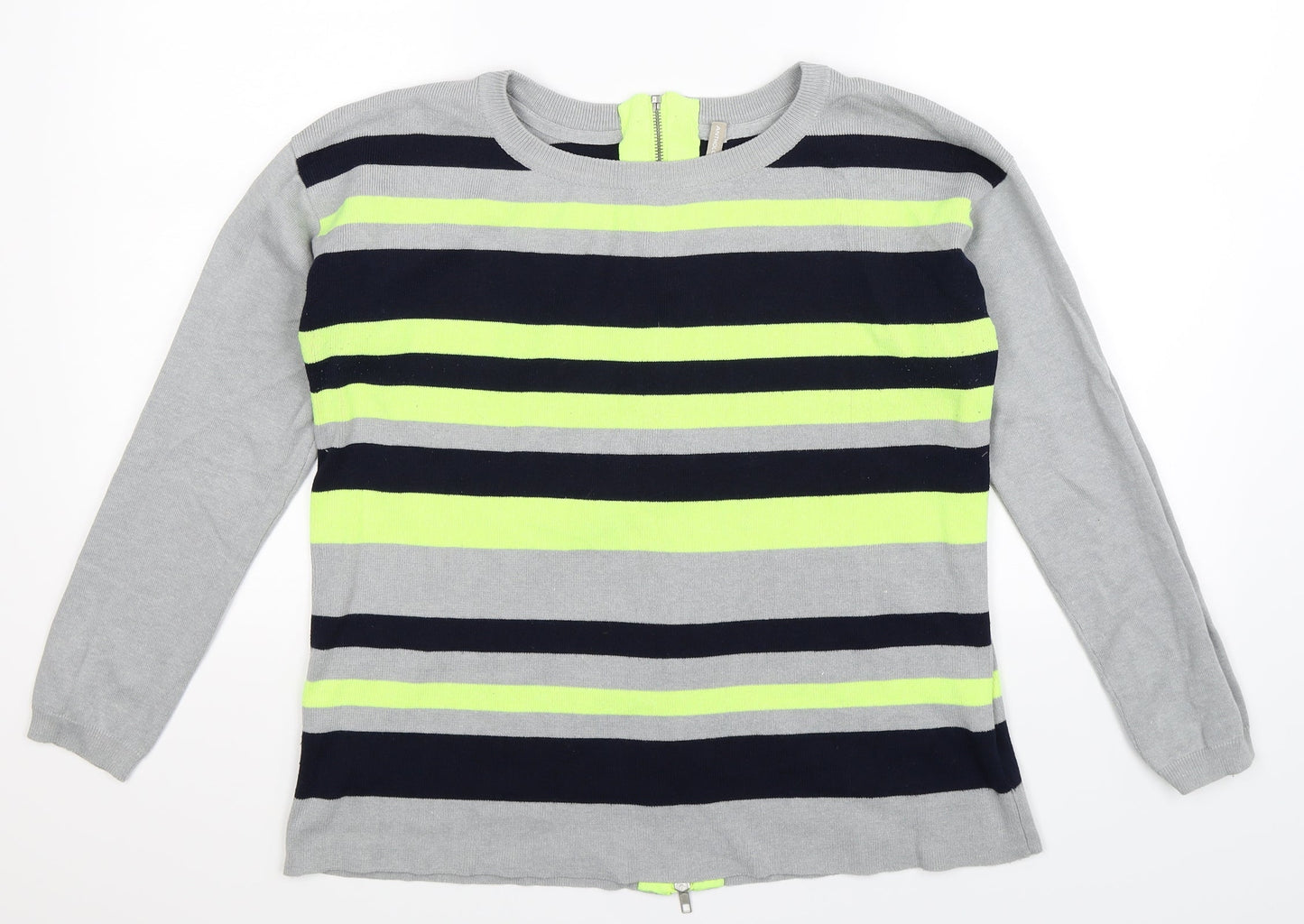 Anthology Womens Multicoloured Striped Knit Pullover Jumper Size 14