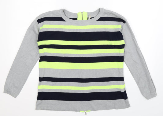 Anthology Womens Multicoloured Striped Knit Pullover Jumper Size 14